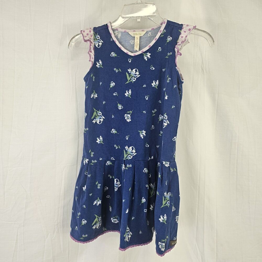 Girls Matilda Jane Camp MJC Photo Op Dress Size 8 Blue Floral